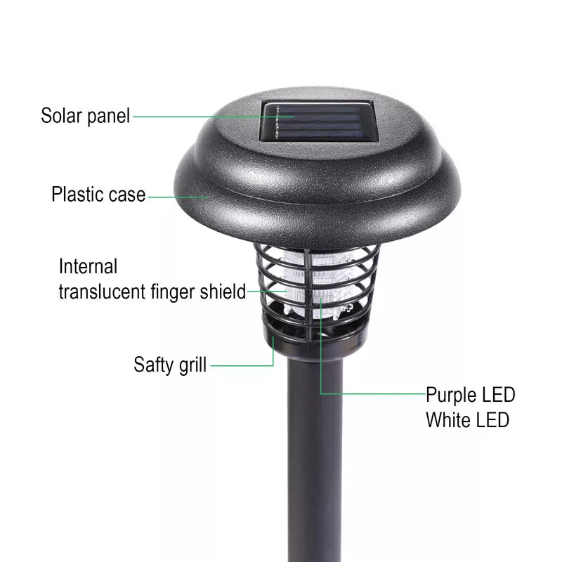 Outdoor Mosquito Lamp Solar-Powered Dual Ambient & UV