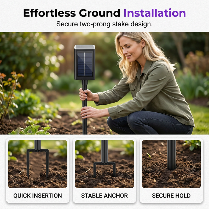 Outdoor Mosquito Zapper Solar-Powered UV Light Weatherproof
