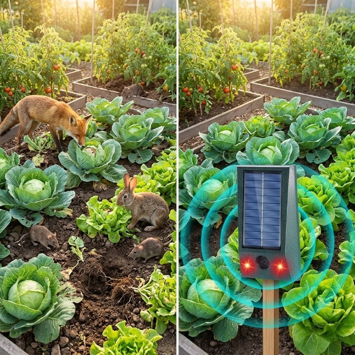 Outdoor Pest Repeller Solar Powered Motion Activated Ultrasonic