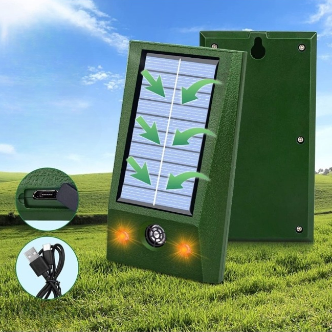 Outdoor Pest Repeller Solar Powered Motion Activated Ultrasonic