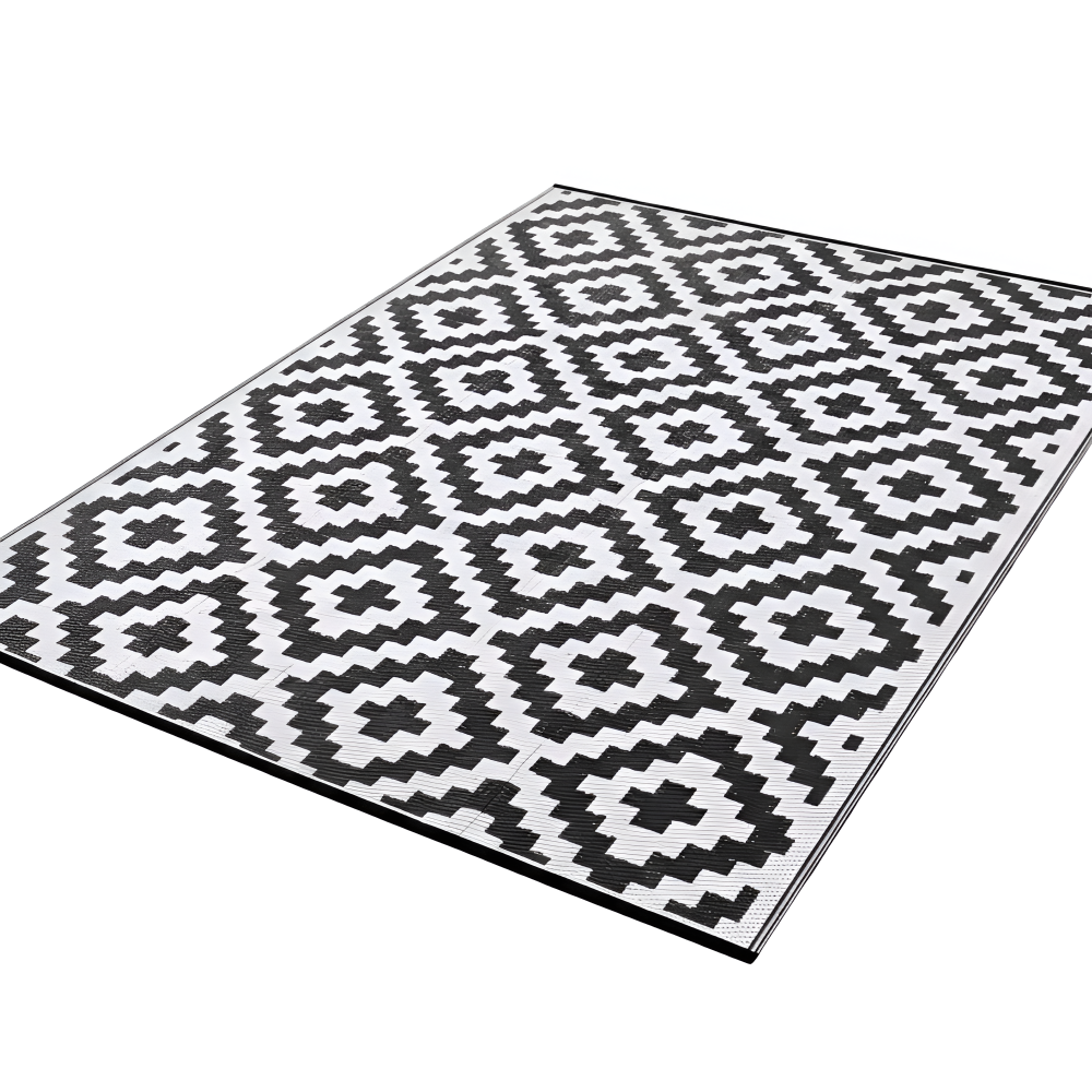 Outdoor Rug Reversible Geometric Non-Slip & Water-Repellent