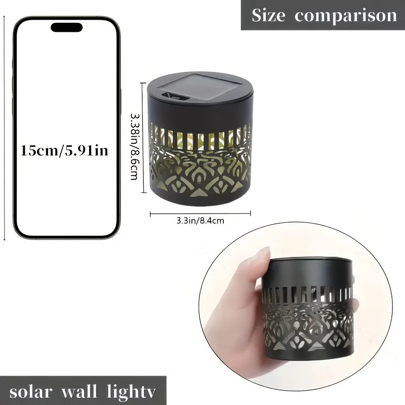 Outdoor Solar Lantern Floral Shadow Projection Weather-Resistant