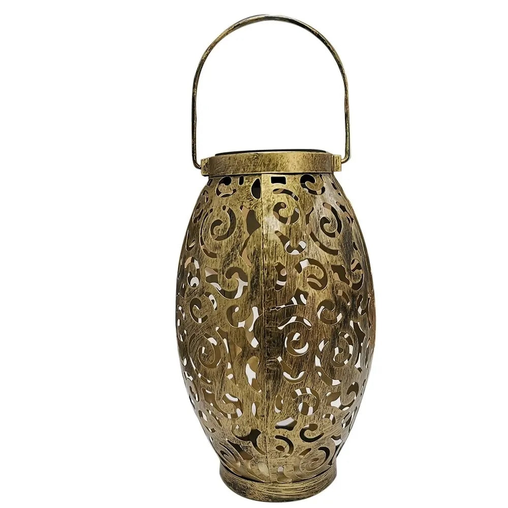 Outdoor Solar Lantern Ornamental Pattern & Warm LED Weatherproof