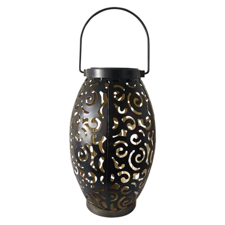 Outdoor Solar Lantern Ornamental Pattern & Warm LED Weatherproof