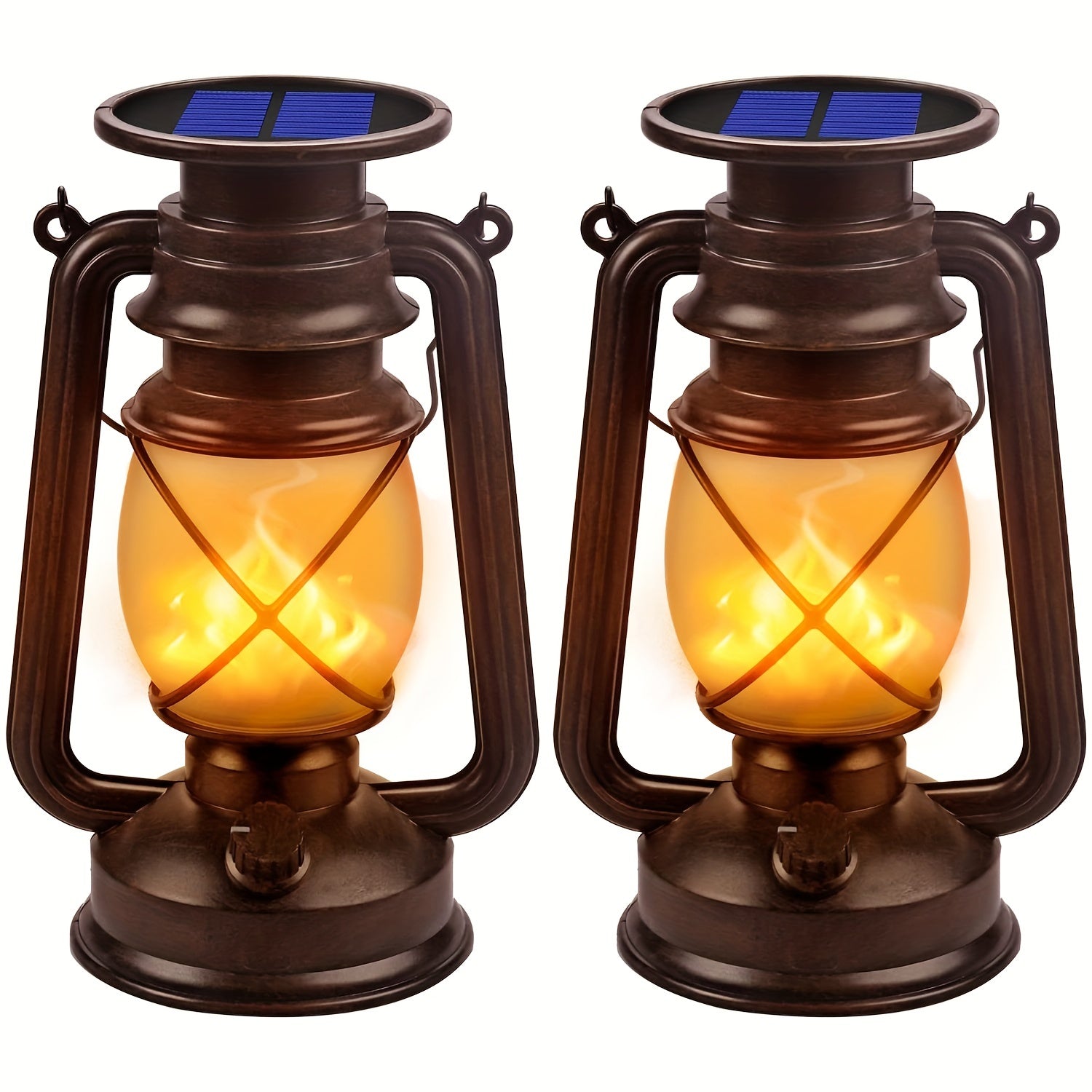Outdoor Solar Lanterns Flickering Flame & Weather-Resistant