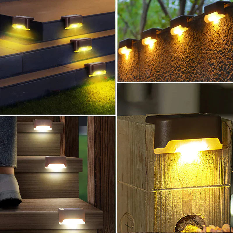Outdoor Solar Path Lights Automatic Warm White LED 4-Pack
