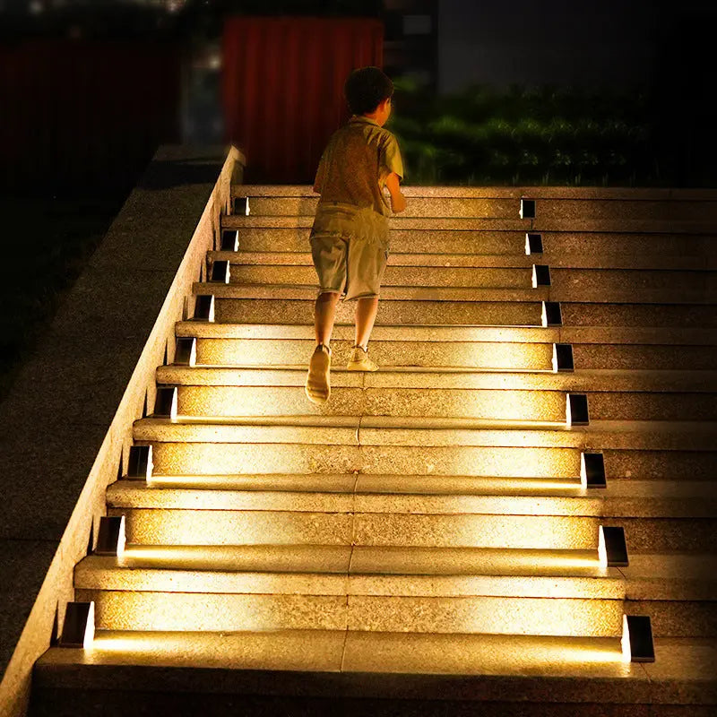 Outdoor Solar Stair Lights Warm White & Weatherproof