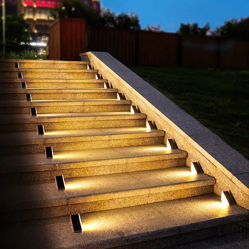 Outdoor Solar Stair Lights Warm White & Weatherproof