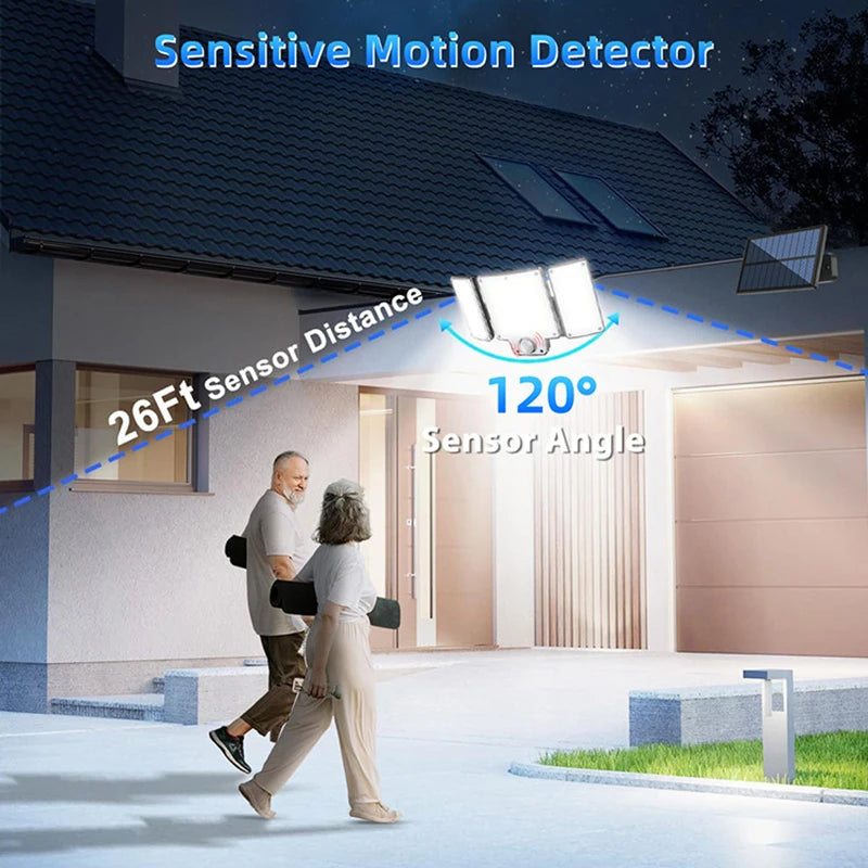 Outdoor Solar Wall Light Motion Sensor 180 Degree Adjustable