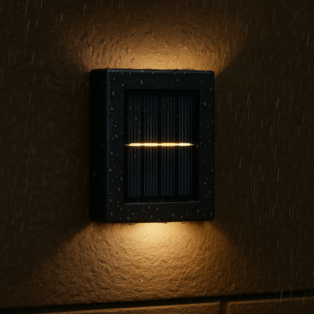 Outdoor Solar Wall Light Warm Bidirectional Set of 4