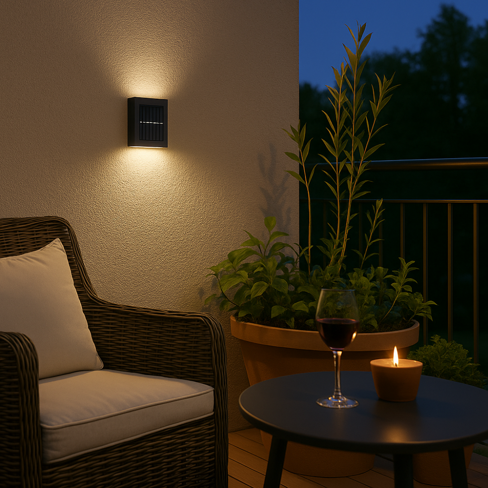 Outdoor Solar Wall Light Warm Bidirectional Set of 4