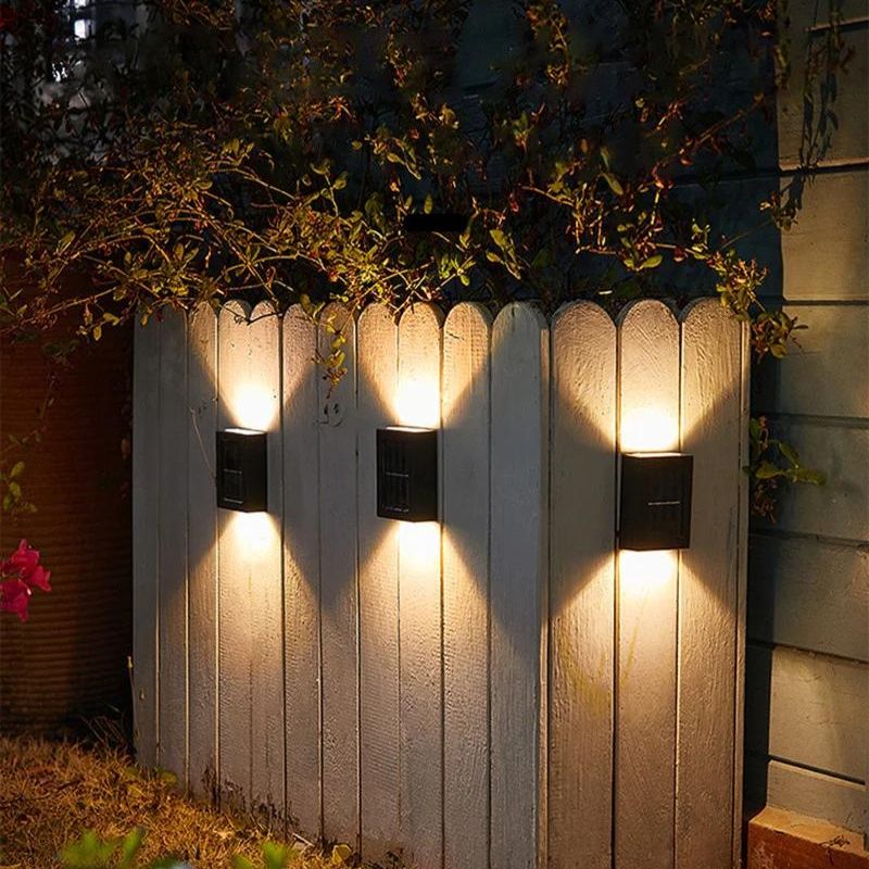 Outdoor Solar Wall Light Warm White Bidirectional LEDs