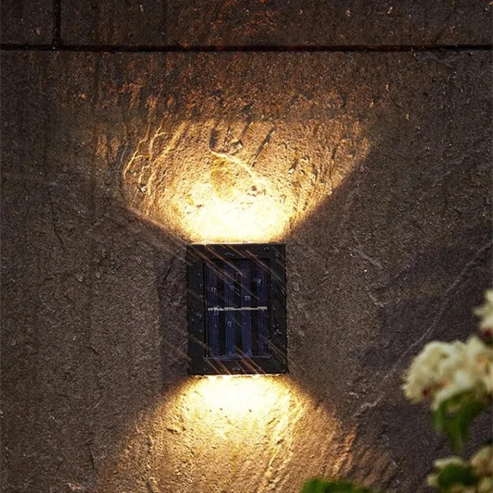 Outdoor Solar Wall Light Warm White Bidirectional LEDs