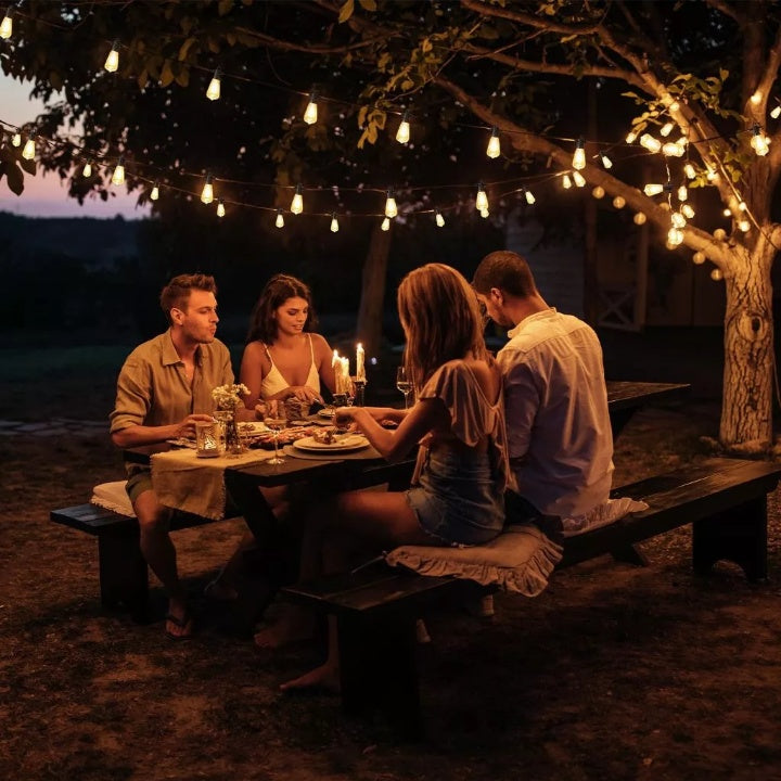 Outdoor String Lights Edison-Style Warm LED Shatterproof & Weatherproof