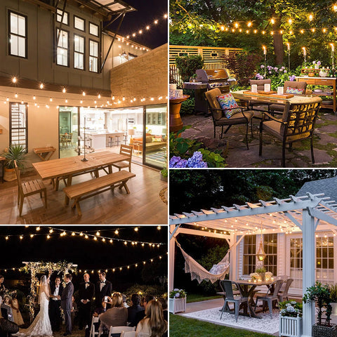 Outdoor String Lights Edison-Style Warm LED Shatterproof & Weatherproof