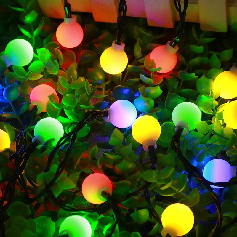 Outdoor String Lights Solar Adjustable Panel IP65
