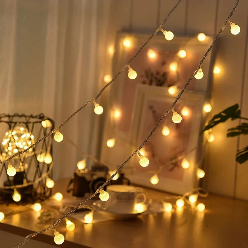 Outdoor String Lights Solar Adjustable Panel IP65