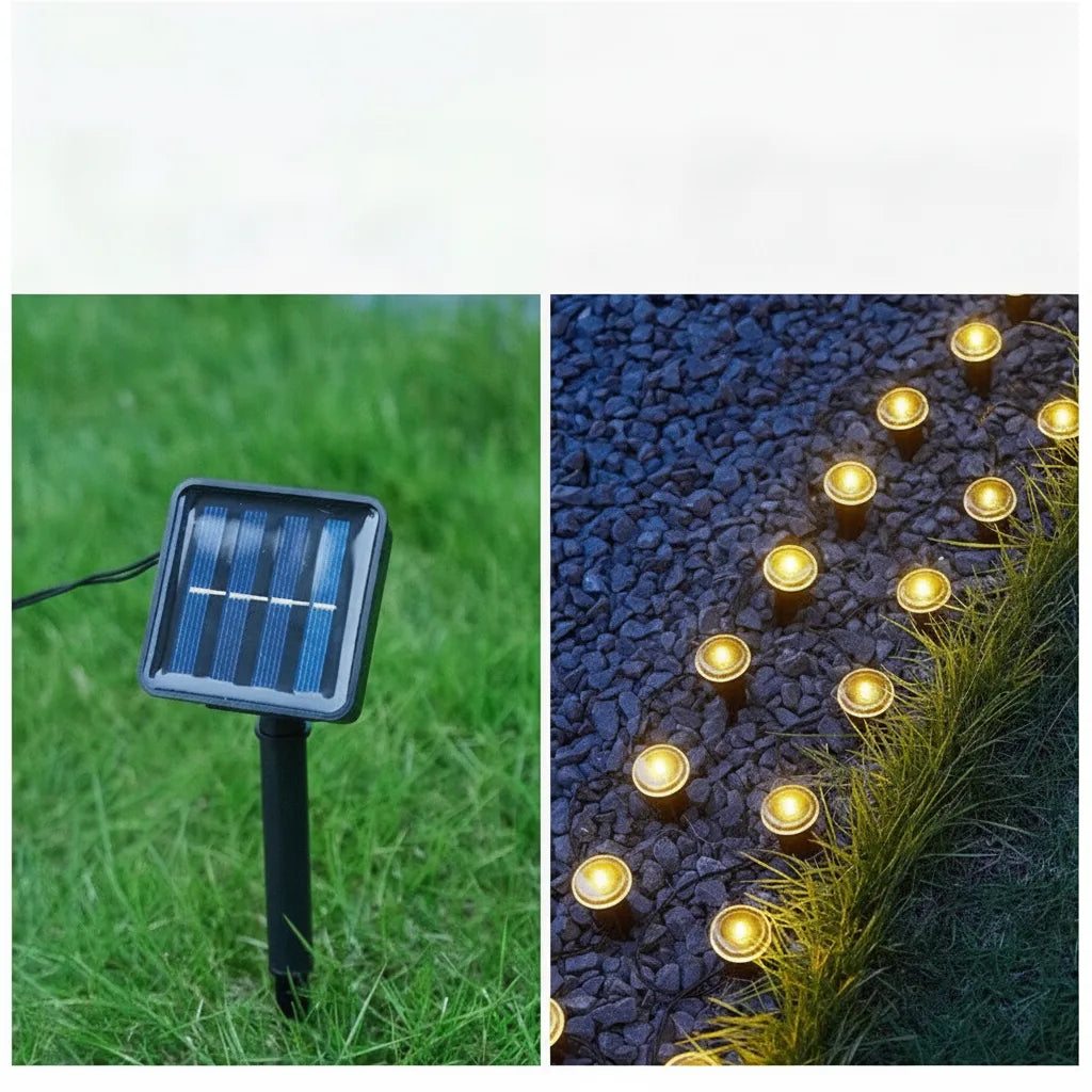 Outdoor String Lights Solar Automatic Dusk Sensor Weatherproof
