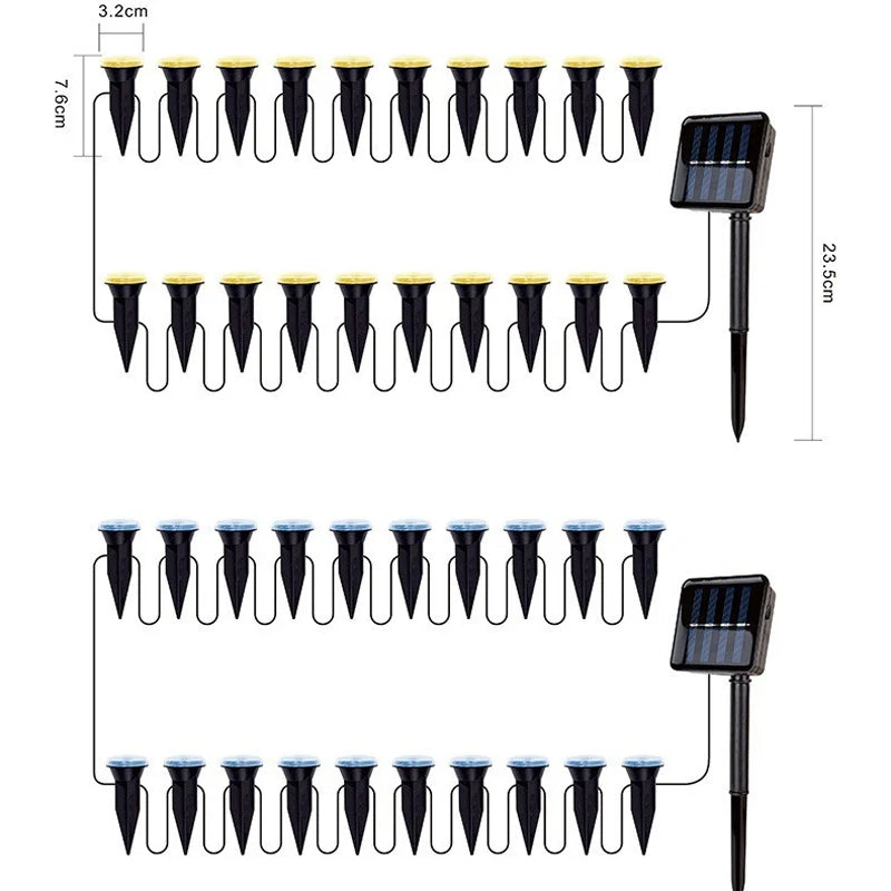 Outdoor String Lights Solar Automatic Dusk Sensor Weatherproof