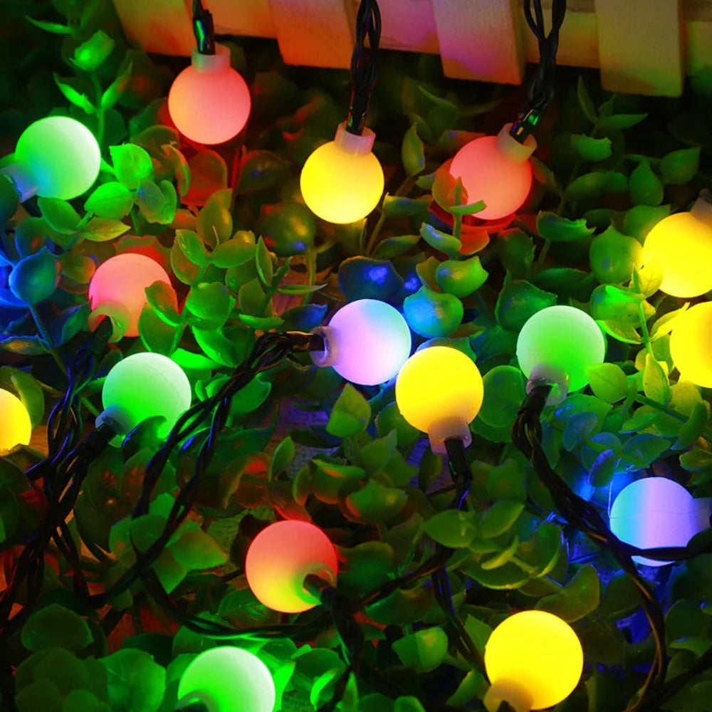 Outdoor String Lights Solar Dusk-To-Dawn Weatherproof IP65