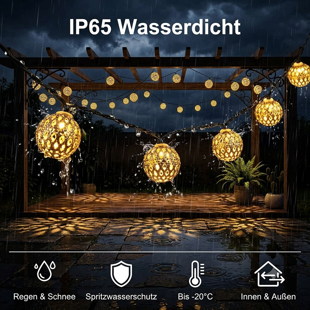 Outdoor String Lights Solar Moroccan Stainless Steel