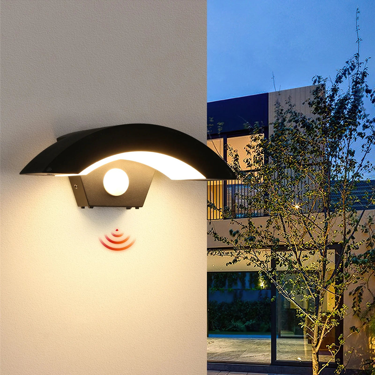 Outdoor Wall Light Motion Sensor Warm White LED 24W