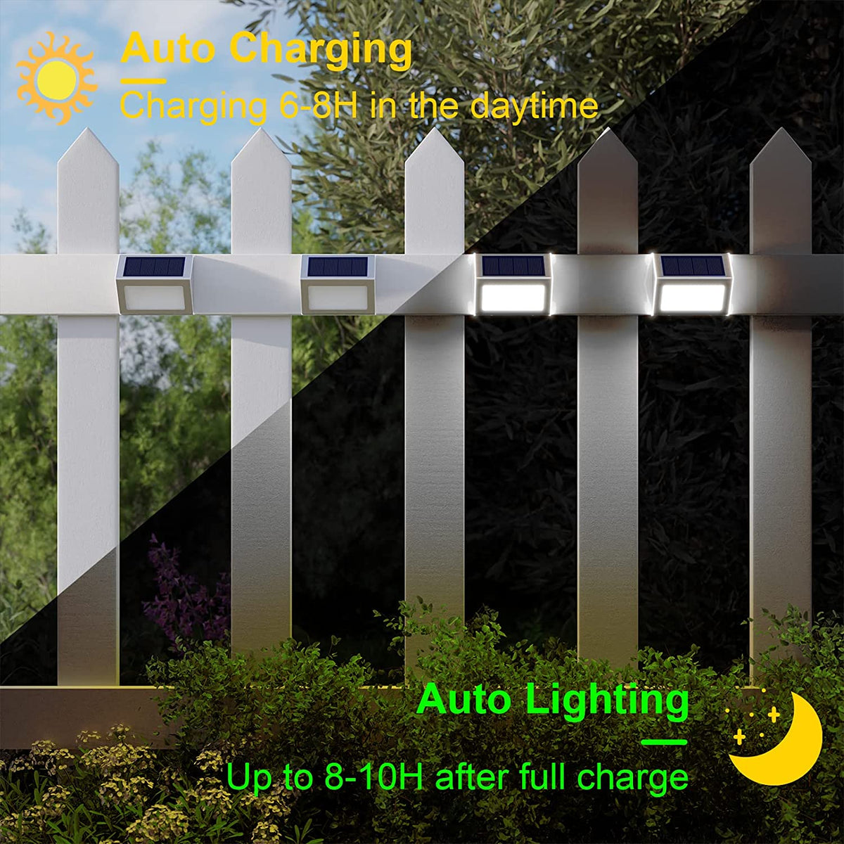 Outdoor Wall Light Solar Dusk-to-Dawn Weatherproof Stainless Steel