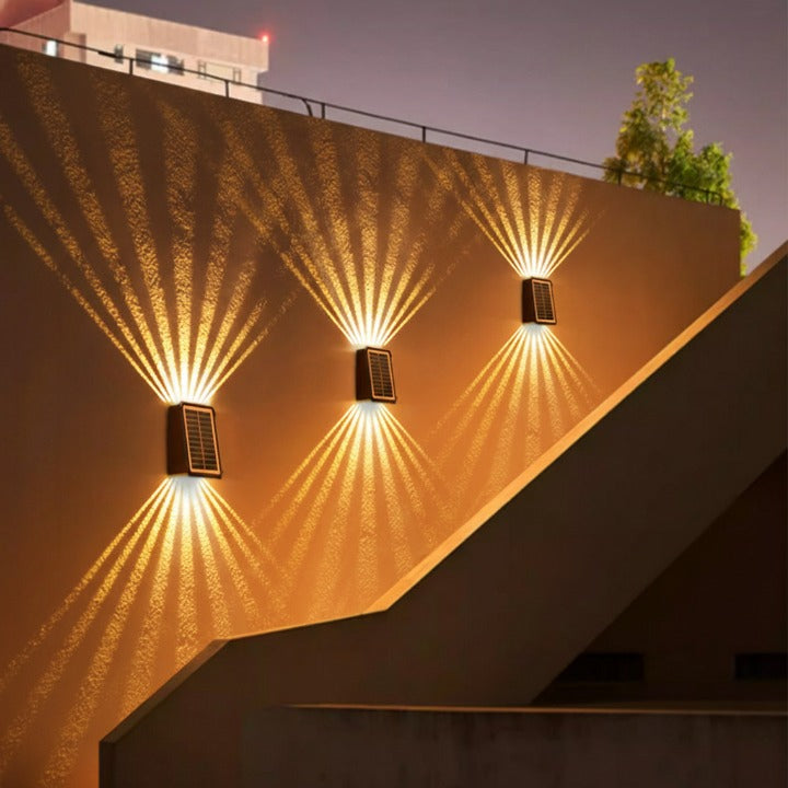 Outdoor Wall Light Solar RGB & Warm White
