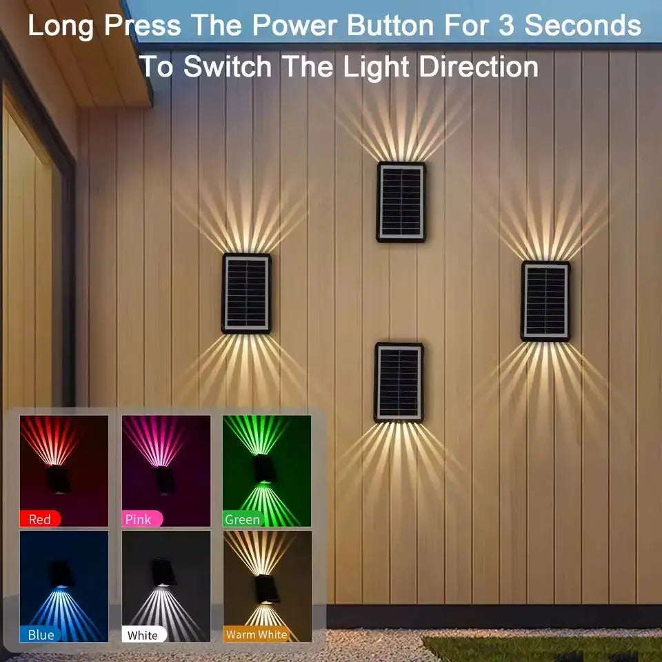 Outdoor Wall Light Solar RGB & Warm White