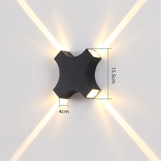 Outdoor Wall Light Star-Effect COB LED Weatherproof IP54