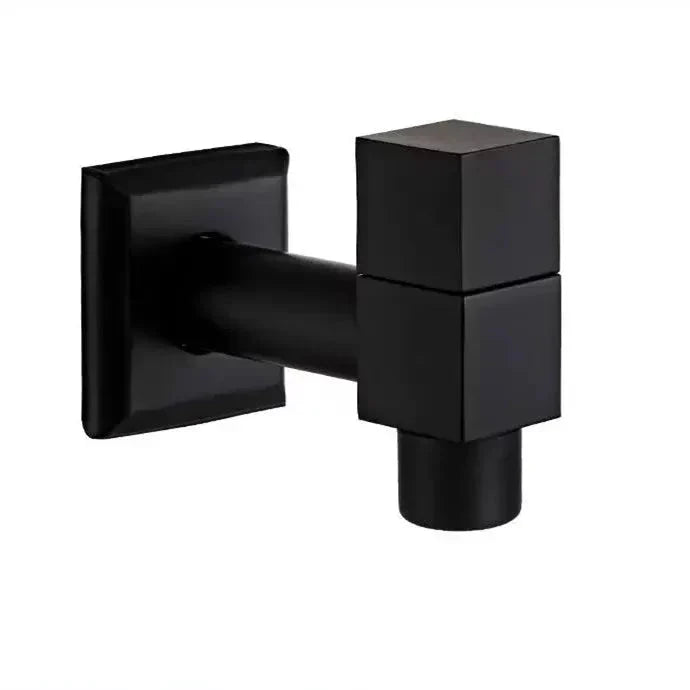 Outdoor Wall Tap Brass Matte Black Steel Lever