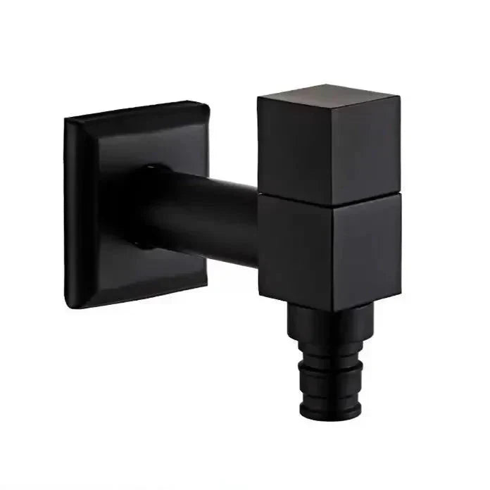 Outdoor Wall Tap Brass Matte Black Steel Lever