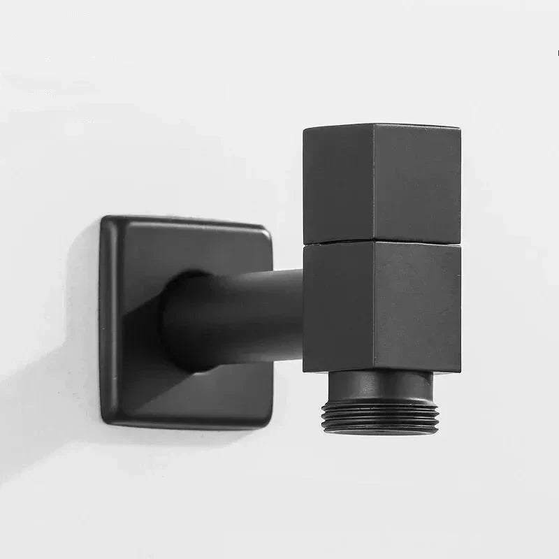 Outdoor Wall Tap Brass Matte Black Steel Lever