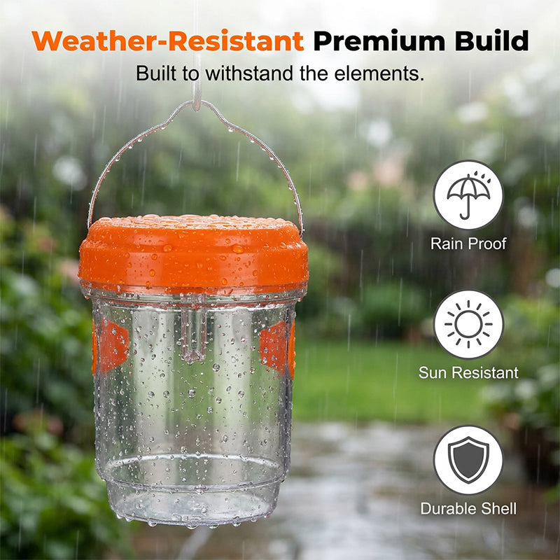 Outdoor Wasp Trap Solar-Powered & Weather-Resistant Escape-Proof Entrance