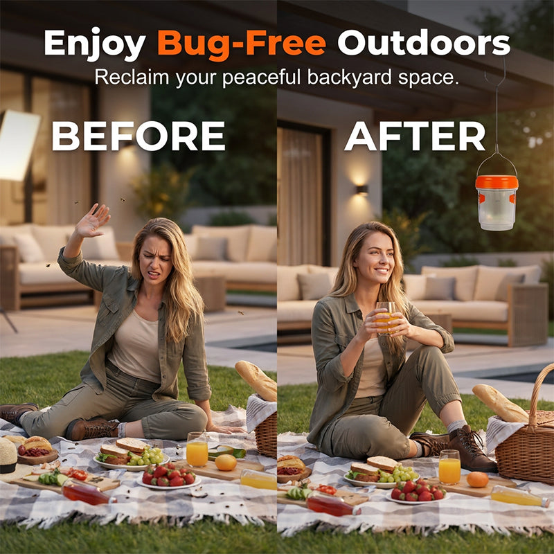 Outdoor Wasp Trap Solar-Powered & Weather-Resistant Escape-Proof Entrance