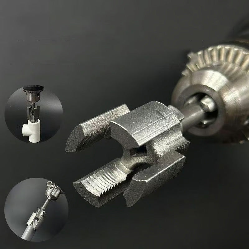 PVC Pipe Threader Dual Internal & External Drill Compatible