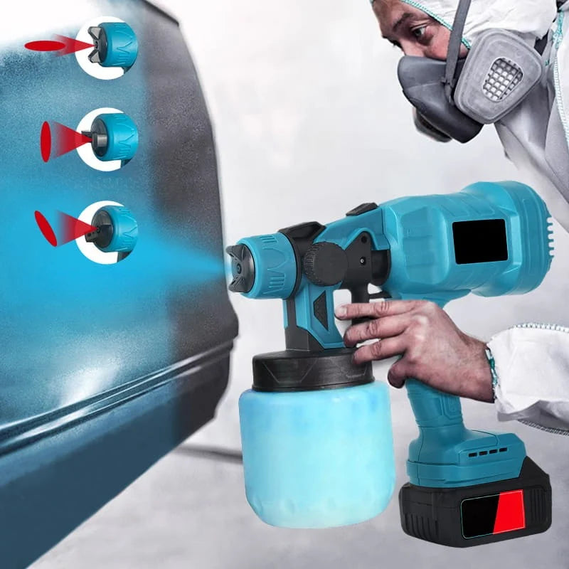 Paint Sprayer Cordless Adjustable Flow Interchangeable Nozzles