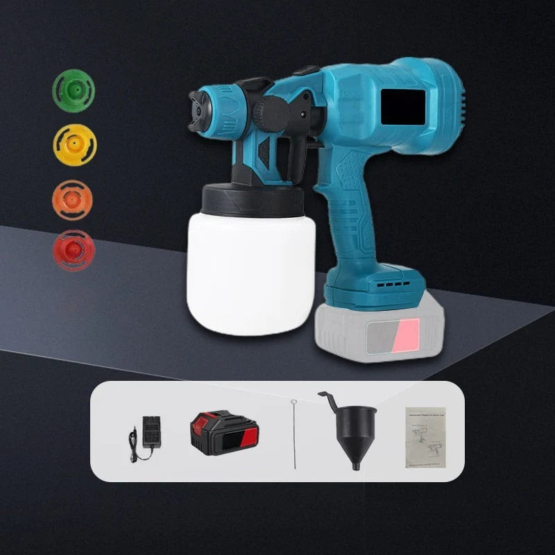 Paint Sprayer Cordless Adjustable Flow Interchangeable Nozzles