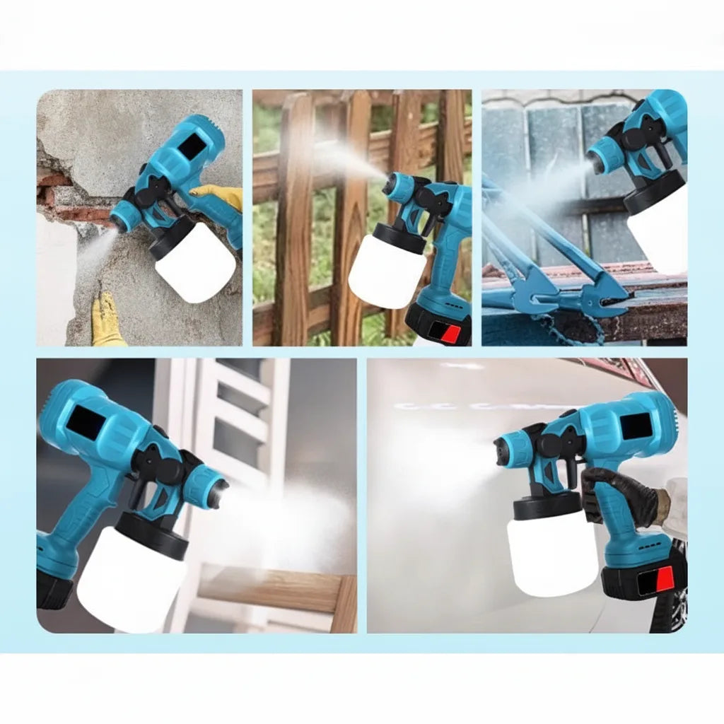 Paint Sprayer Cordless Lithium Streak-Free Adjustable Nozzle