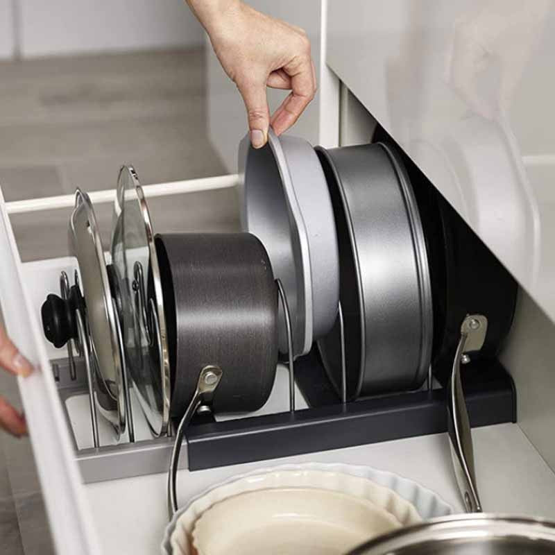 Pan & Lid Organizer Expandable Stainless Steel Dividers