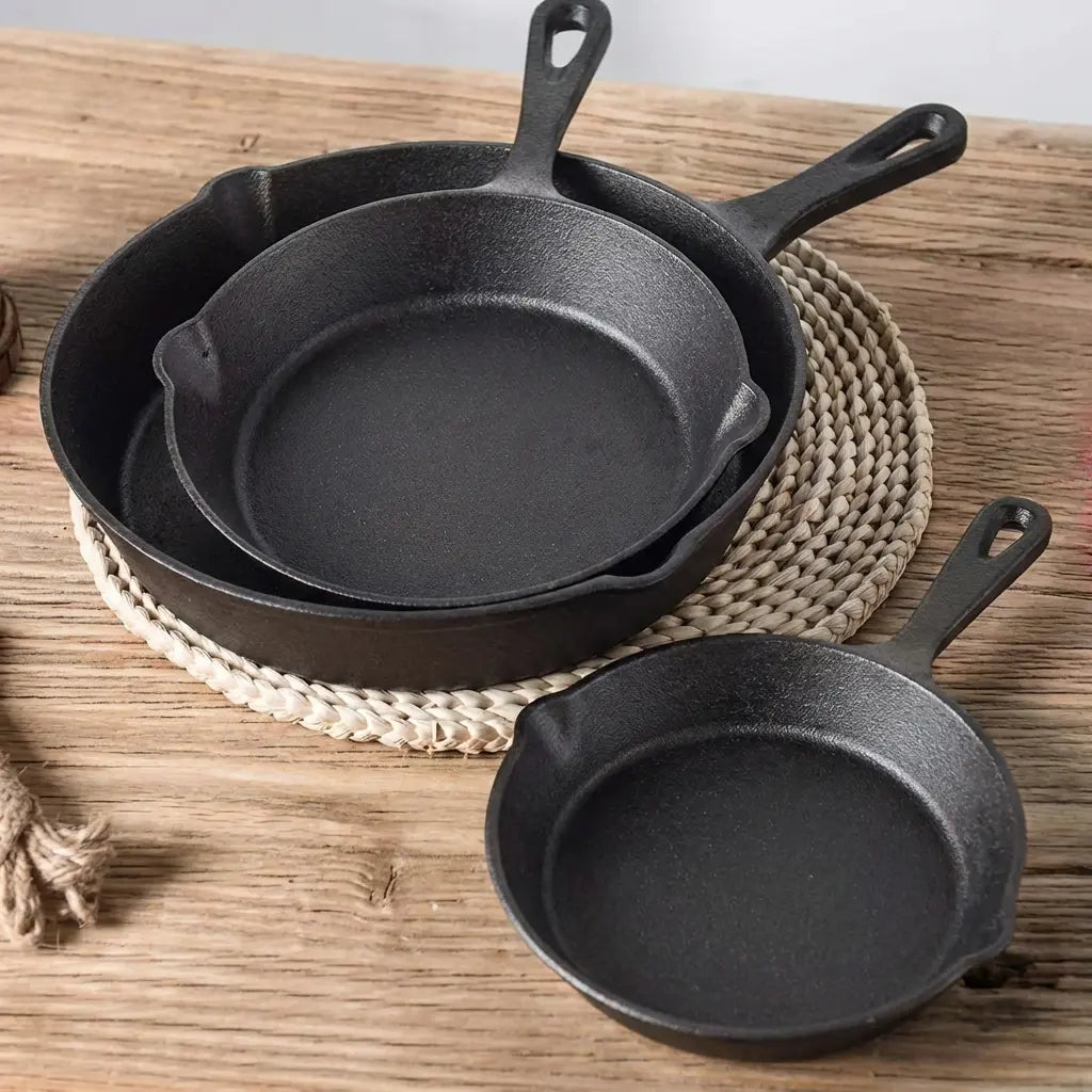 Pan Set Cast Iron Induction Oven-Safe Set of 3