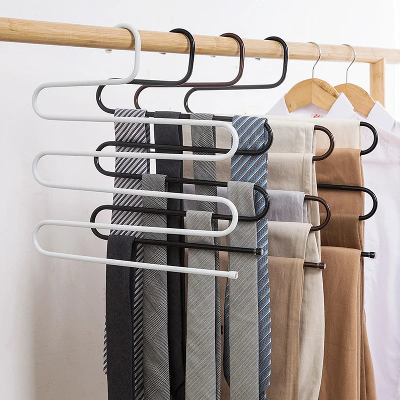 Pants Hanger S-Shaped Space-Saving Stainless Steel & Non-Slip