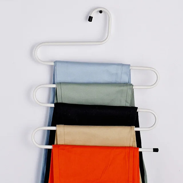Pants Hanger S-Shaped Space-Saving Stainless Steel & Non-Slip