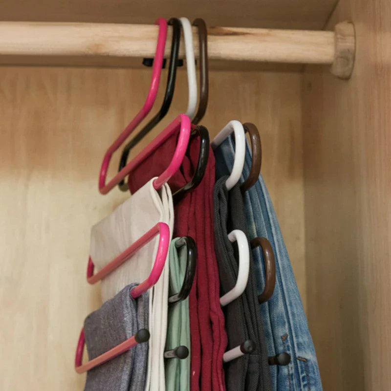 Pants Hanger S-Shaped Space-Saving Stainless Steel & Non-Slip