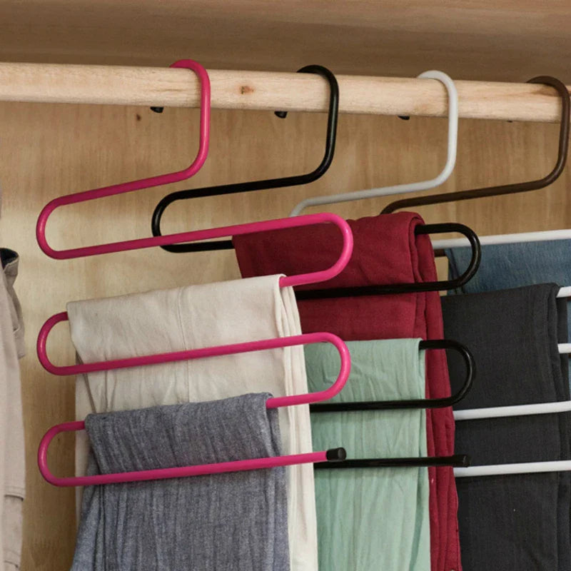 Pants Hanger S-Shaped Space-Saving Stainless Steel & Non-Slip