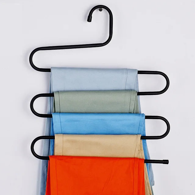 Pants Hanger S-Shaped Space-Saving Stainless Steel & Non-Slip