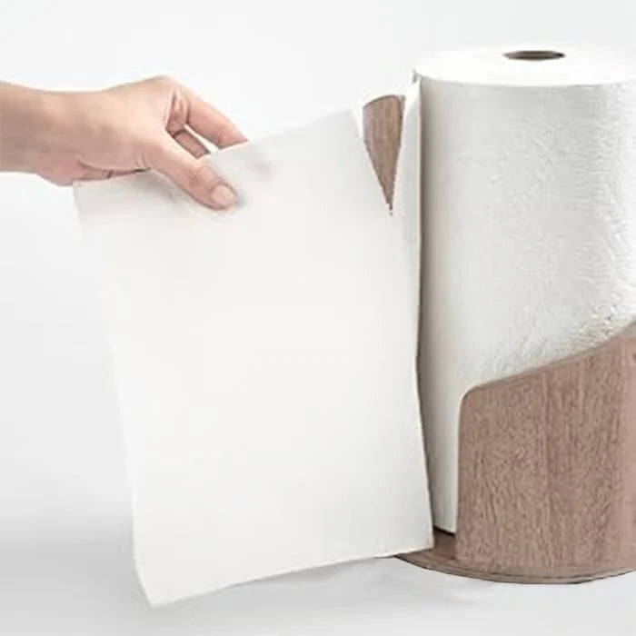 Paper Towel Holder Solid Wood Metal Rod Non-Slip Base