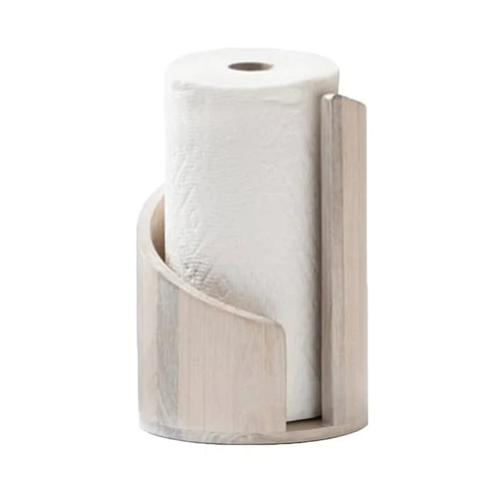 Paper Towel Holder Solid Wood Metal Rod Non-Slip Base