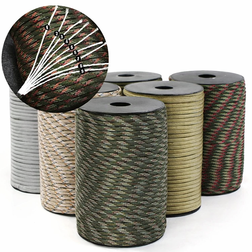 Paracord Rope 650 Lb Tensile Strength 9 Core Polypropylene