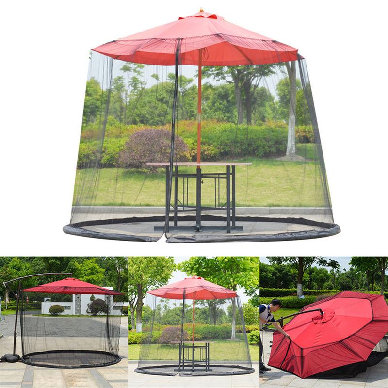 Parasol Mosquito Net Fine Mesh Portable Fits Most Umbrellas